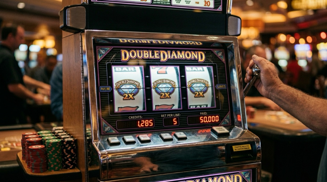 Classic Double Diamond slot machine in a casino