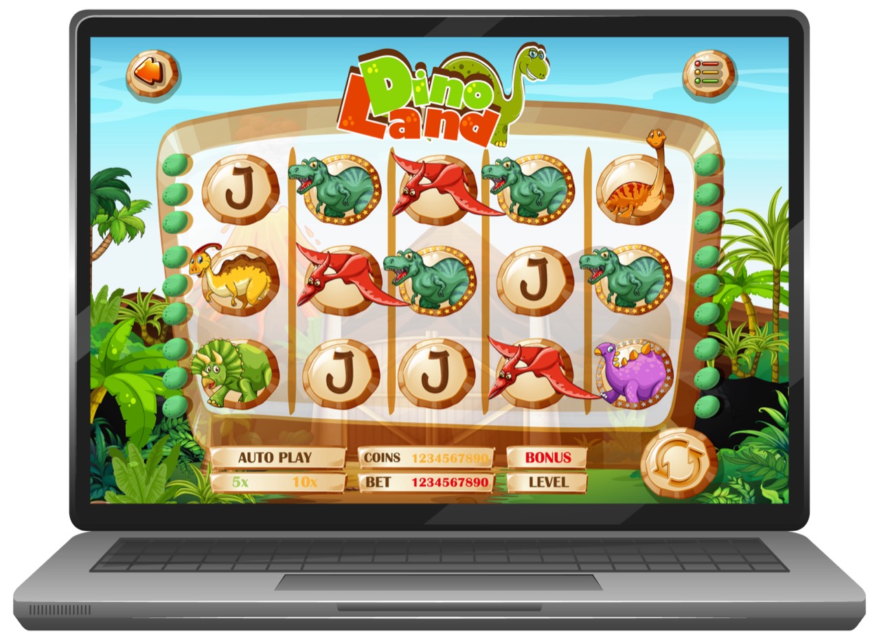 Laptop with browser open showing a free online game