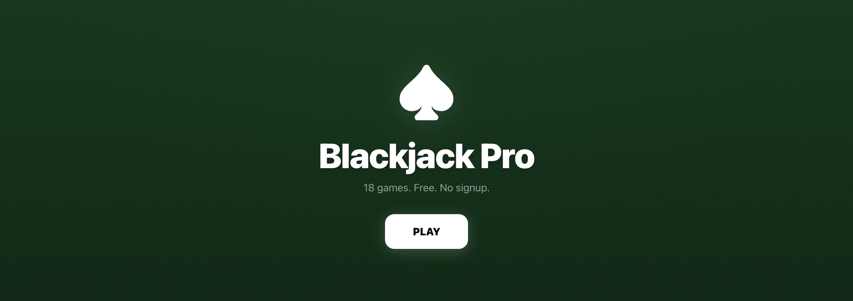 Blackjack Pro — 18 game variants